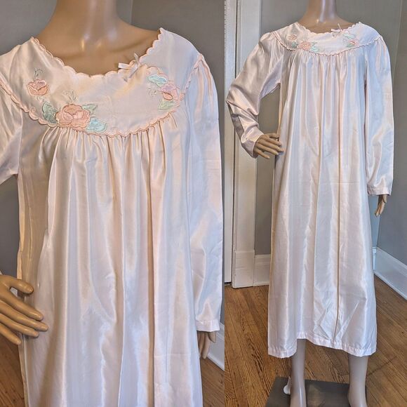NWT 90s Barbizon Nightgown Pink Floral Pajamas Lingerie Coquette Size SP - Picture 1 of 10